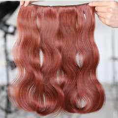 #33B Vibrant Auburn Clip-in Hair Extensions-1Pc.Sextuple Wefts