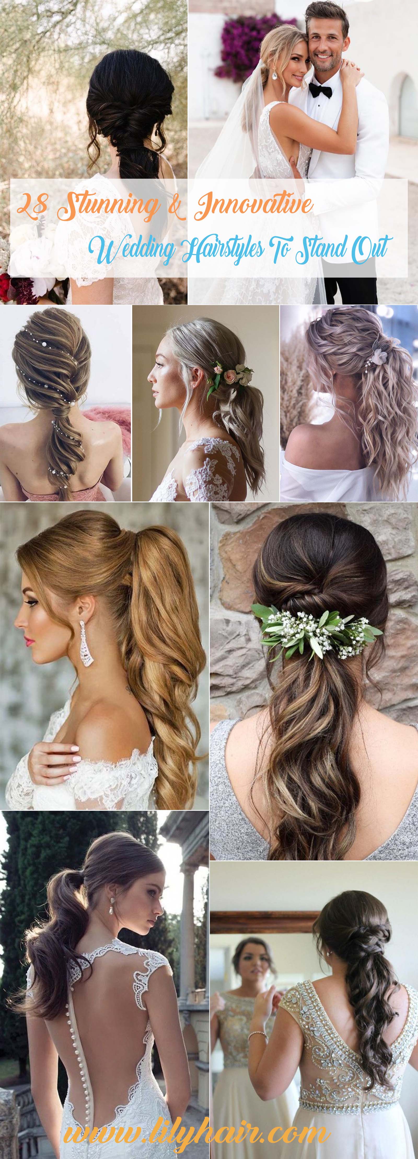 twisted and braided ponytails for bridal hairstyles
