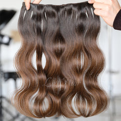 #1B-4 Ombre Clip-in Hair Extensions-1Pc.Sextuple Wefts